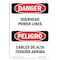 Signmission Safety Sign, OSHA Danger, 5" Height, Overhead Power Lines Bilingual Spanish OS-DS-D-35-VS-1682 - alternate 1